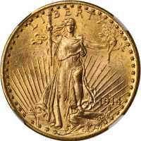 1914-D Saint-Gaudens Double Eagle. MS-63 (NGC).