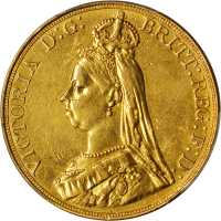 1887年英国5英镑金币。