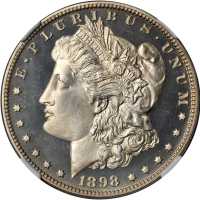 1898 Morgan Silver Dollar. Proof-67 Cameo (NGC).