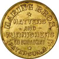 New Jersey, Paterson. Haring Brothers. Mirror. Bowers NJ-Unlisted (assigned NJ-670). Gilt brass. 38 