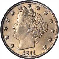 1911 Liberty Head Nickel. MS-64 (PCGS). CAC.