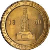 1940 Golden Gate International Exposition. Petroleum Dollar. Type I. Gilt Bronze. 35 mm. HK-483. Rar