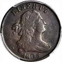 1803 Draped Bust Half Cent. C-3. Rarity-1. Widely Spaced 3. VF-35 (PCGS).