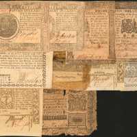 Colonial & Continental Currency. Collection of (10) Notes with Notable Signers. Good to About Uncirc