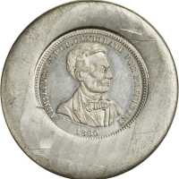 Pair of uniface die trials for 1860 Abraham Lincoln, DeWitt-AL 1860-51.