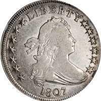 1807 Draped Bust Half Dollar. O-104, T-9. Rarity-5-. VF-25 (NGC).