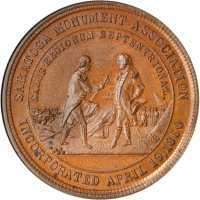 1860 (ca. 1877) Battle of Saratoga Monument. Bronze. 35 mm. HK-119a. Rarity-6. MS-64 BN (ANACS). OH.
