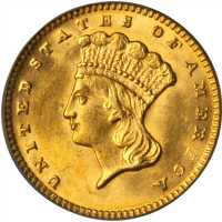 1874 Gold Dollar. MS-63 (PCGS). CAC.