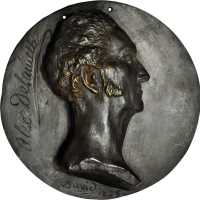1825 Extremely High Relief Medal of Colonel Alexander Delameth (1760-1829). Cast Bronze. 174 mm. By 