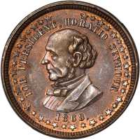1868 Horatio Seymour. DeWitt-HS 1868-3. Copper. 31 mm. MS-65 BN (NGC).