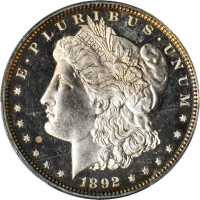 1892 Morgan Silver Dollar. Proof-65 Cameo (PCGS). CAC.