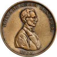 Group of five 1860 Abraham Lincoln medalets.