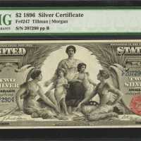 Fr. 247. 1896 $2 Silver Certificate. PMG Gem Uncirculated 66 EPQ.