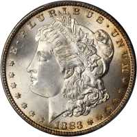 1883-CC Morgan Silver Dollar. MS-65 (PCGS).