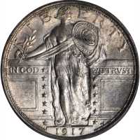 1917 Standing Liberty Quarter. Type I. MS-64 FH (PCGS). CAC.