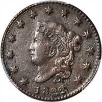 1822 Matron Head Cent. N-3. Rarity-2. EF Details--Environmental Damage (PCGS).
