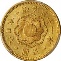 明治三十一年五圆金币。