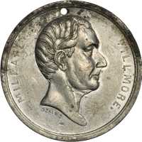 1856 Millard Fillmore. DeWitt-MF 1856-1. White metal. 38.3 mm. Extremely Fine, pierced.