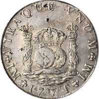 秘鲁1771年-LM JM 8 Reales。利马造币厂。查尔斯三世（1759-88）。