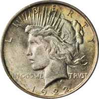 Lot of (2) Mint State Peace Silver Dollars. (PCGS).