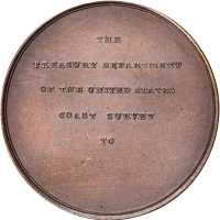 1846 (1861) Bache Coast Survey Medal. Bronze. 34 mm. By Franklin Peale. Julian LS-4. MS-65 BN (NGC).