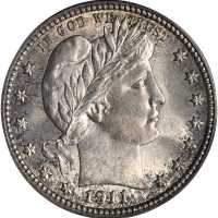 1911 Barber Quarter. MS-65 (PCGS). CAC.