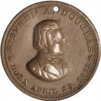 1860 Stephen Douglas. DeWitt-SD 1860-12. Composition. 27 mm. MS-66 (NGC).