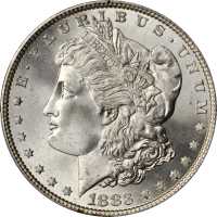 1883 Morgan Silver Dollar. MS-67+ (PCGS). CAC. Gold Shield Holder.