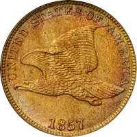 1857 Flying Eagle Cent. Flying Eagle. Type of 1857. MS-66 (NGC). OH.