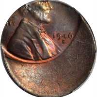 1946-S Lincoln Cent--Struck 40% Off Center--MS-66 RB (PCGS).