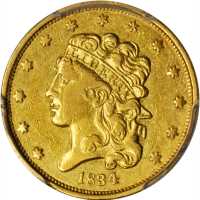 1834 Classic Head Half Eagle. McCloskey-4. First Head, Large Plain 4. AU Details--Cleaned (PCGS).