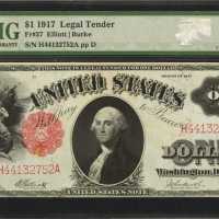Fr. 37. 1917 $1 Legal Tender Note. PMG Choice Uncirculated 63.