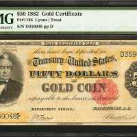 Fr. 1194. 1882 $50 Gold Certificate. PMG Very Fine 30.