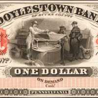 Doylestown, Pennsylvania. Doylestown Bank of Bucks County. June 1, 1861. $1. Uncirculated. Proof.