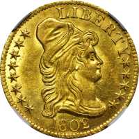 1802/1 Capped Bust Right Half Eagle. BD-8. Rarity-4. High Overdate. MS-63 (NGC).