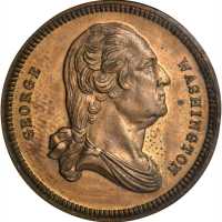 Undated (ca. 1863) Lovetts Second Series -- Tomb at Mt. Vernon. First Obverse. Copper. 28 mm. Musant