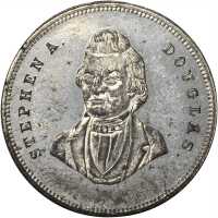 1860 Stephen Douglas. DeWitt-SD 1860-9. White metal. 27.8 mm. Choice About Uncirculated.