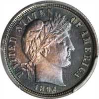 1894 Barber Dime. Proof-64 (PCGS).