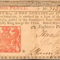 NJ-176. New Jersey. March 25, 1776. 18 Pence. Extremely Fine.