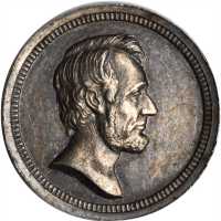 1864 Abraham Lincoln. DeWitt-AL 1864-72. Silver. 18.2 mm. About Uncirculated.