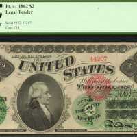 Fr. 41. 1862 $2 Legal Tender Note. PCGS Very Fine 35.
