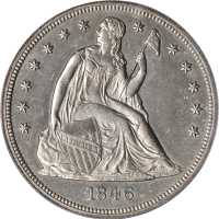 1846 Liberty Seated Silver Dollar. AU-55 (PCGS).
