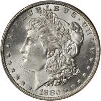 1880-O Morgan Silver Dollar. MS-64+ (PCGS). CAC.