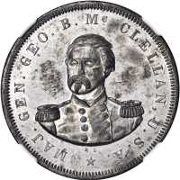 1864 George McClellan. DeWitt-GMcC 1864-9. Lead. 34 mm. MS-61 (NGC).