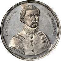1864 George McClellan. DeWitt-GMcC 1864-8. White metal. 34 mm. MS63 PL (NGC).