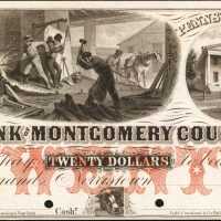 Norristown, Pennsylvania. Bank of Montgomery County. ND (18xx). $20. Uncirculated. Proof.