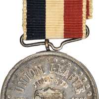 1862 Union League. DeWitt-U 1862-2a. Silver. 33.3 mm, without the hanger. About Uncirculated.