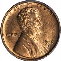 1915-D Lincoln Cent. MS-64 RD (PCGS).