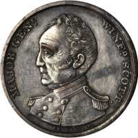 1852 Winfield Scott. DeWitt-WS 1852-1. Silvered copper. 41.2 mm. Extremely Fine.