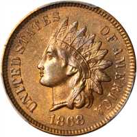 1868 Indian Cent. Unc Details--Questionable Color (PCGS).